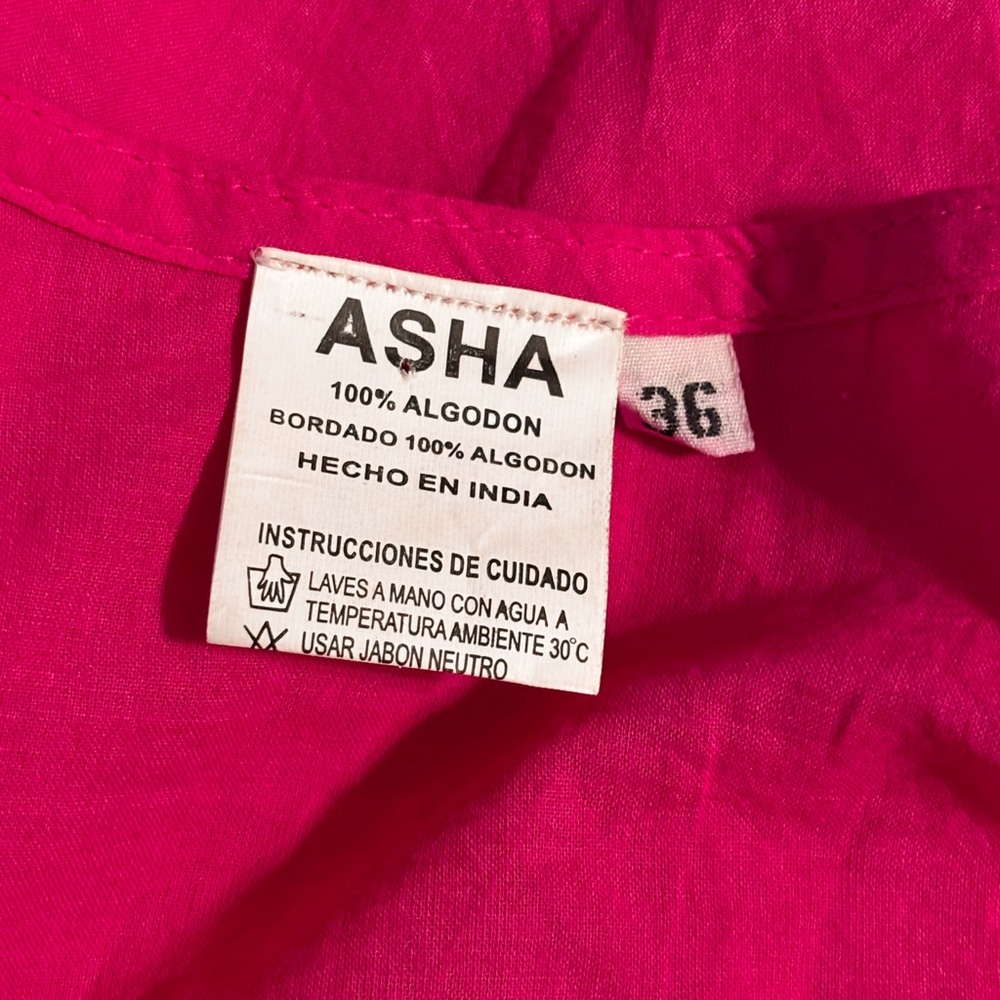 ASHA Vibrant Pink Crochet Embroidered Detail Blouse - Picture 7 of 7